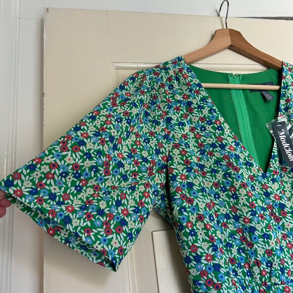 Modcloth Petal & Promise Green Floral Wrap Dress - XL - NWT - Picture 4 of 8